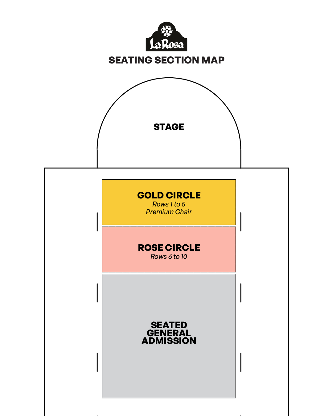 La Rosa Tucson Seat Map Seat Chart